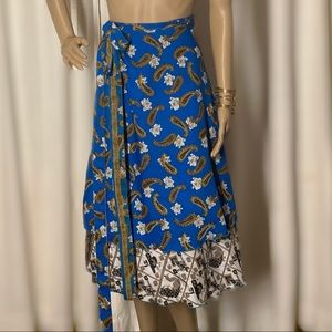 Reversibe double layered silk wrap skirt/dress